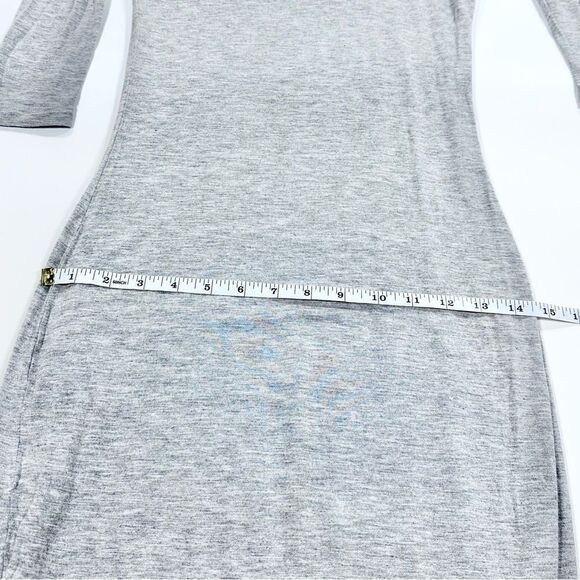 B.L.Q. grey bodycon midi length long sleeve stretch contour dress 0 - Picture 8 of 11